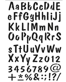 Schablone A4 Buchstaben und Zahlen